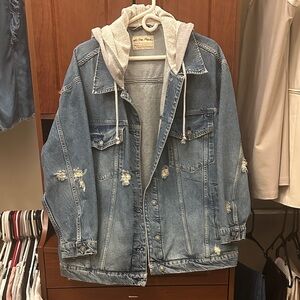 We The Free Denim Jacket with Cream Accents